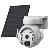 Cámara exterior solar con panel blanca
